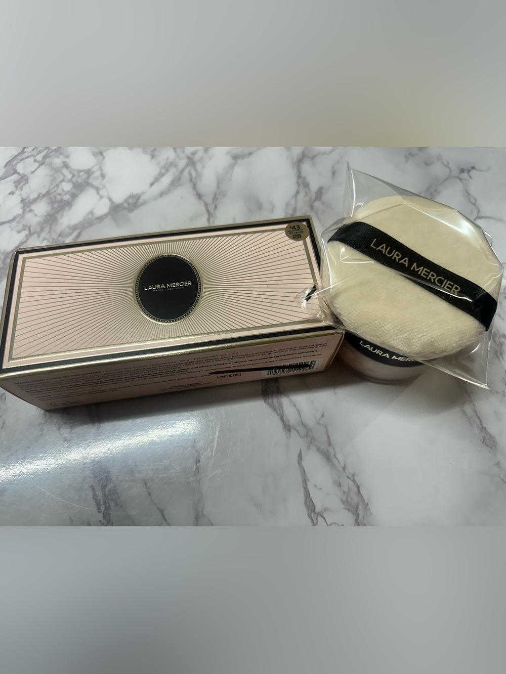 laura mercier Pink Compact Setting Powder with Powder Puff
